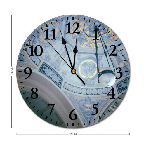 yanfind Fashion PVC Wall Clock Aged Ancient Arch Architecture Art Attract Cathedral Catholic Ceiling Chandelier Chapel Church Mute Suitable Kitchen Bedroom Decorate Living Room