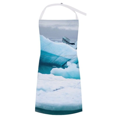 yanfind Custom aprons 4k Cool Desktop Frozen Warming Iceberg Iceland Jökulsárlón Lagoon white white-style1 70×80cm