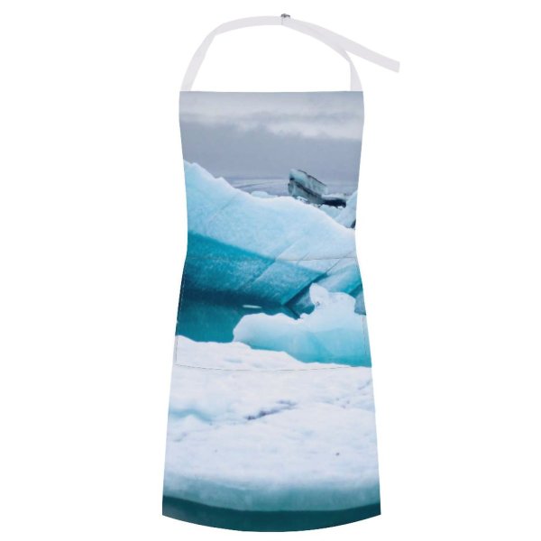 yanfind Custom aprons 4k Cool Desktop Frozen Warming Iceberg Iceland Jökulsárlón Lagoon white white-style1 70×80cm
