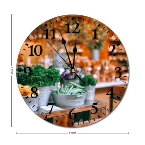 yanfind Fashion PVC Wall Clock Arrangement Bouquet Box Choice Commerce Container Cuisine Delicious Flower Mute Suitable Kitchen Bedroom Decorate Living Room
