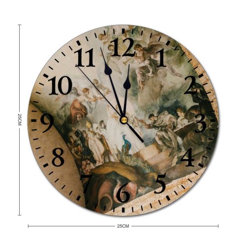 yanfind Fashion PVC Wall Clock Aged Ancient Arch Arched Art Artwork Building Burial Ceiling Classic Construction Craft Mute Suitable Kitchen Bedroom Decorate Living Room