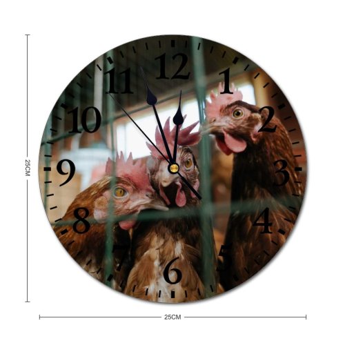 yanfind Fashion PVC Wall Clock Barn Bird Chicken Coop Cock Cockerel Farm Farming Fowl Hen Hencoop Henhouse006 Mute Suitable Kitchen Bedroom Decorate Living Room