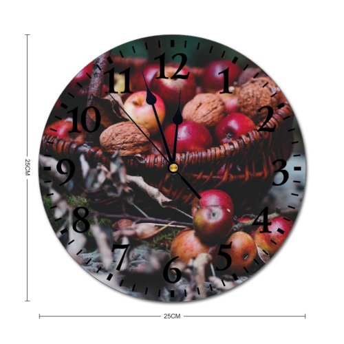 yanfind Fashion PVC Wall Clock Abundance Agriculture Appetizing Arrangement Autumn Basket Countryside Cultivate Daylight Delicious Dessert Mute Suitable Kitchen Bedroom Decorate Living Room