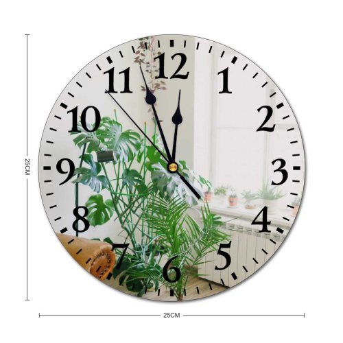 yanfind Fashion PVC Wall Clock Apartment Blurred Botany Calm Comfort Couch Cozy Daylight Daytime Decor Decoration Delicious Mute Suitable Kitchen Bedroom Decorate Living Room