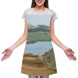 yanfind Custom aprons Northumberland Landscape Cliff Cottage Lake white white-style1 70×80cm