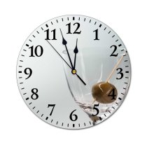 yanfind Fashion PVC Wall Clock Bar Clear Cocktail Space Details Garnish Martini Negative Olive Still Toothpick Mute Suitable Kitchen Bedroom Decorate Living Room