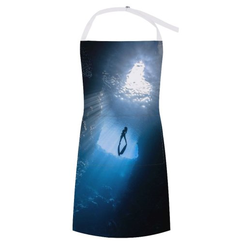 yanfind Custom aprons Adventure Corals Dark Diver Exploration Flash Focus Insubstantial Light Shot Ocean white white-style1 70×80cm