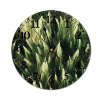 yanfind Fashion PVC Wall Clock Backdrop Botany Colorful Space Countryside Cultivation Daylight Farmland Field From Above Mute Suitable Kitchen Bedroom Decorate Living Room