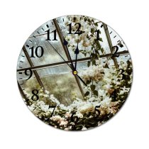 yanfind Fashion PVC Wall Clock Architecture Beautiful Bloom Blooming Branch Daylight Flora Flower Garden Glass Growth Leaf Mute Suitable Kitchen Bedroom Decorate Living Room