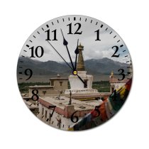 yanfind Fashion PVC Wall Clock Aged Ancient Architecture Belief Buddhism Building Castle Cathedral Cloudy Construction District Mute Suitable Kitchen Bedroom Decorate Living Room