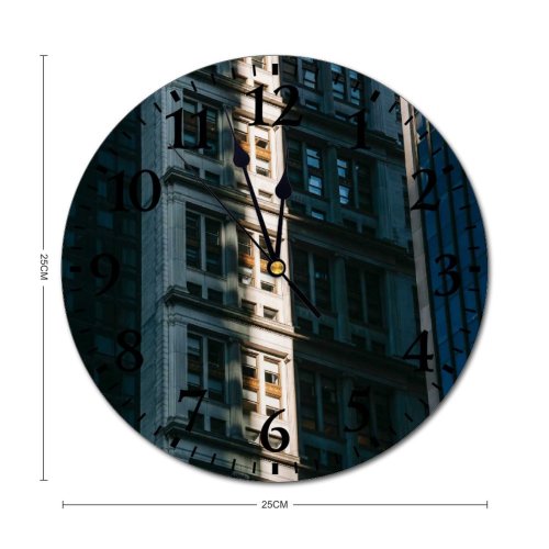 yanfind Fashion PVC Wall Clock Accommodation Apartment Architecture Attract Building Center City Condominium Construction Contemporary Contrast Corporate001 Mute Suitable Kitchen Bedroom Decorate Living Room