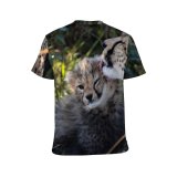 yanfind Adult Full Print T-shirts (men And Women) Grass Fur Cat Outdoors Wild Leopard Safari Wildlife Danger Cub