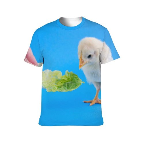 yanfind Adult Full Print T-shirts (men And Women) Beak Chick Eat Feathers Fingers Focus Lettuce Poultry Vegetable