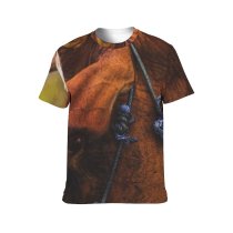 yanfind Adult Full Print T-shirts (men And Women) Countryside Agriculture Grass Tree Portrait Outdoors Bull Rural Wildlife Horn Cattle Cavalry