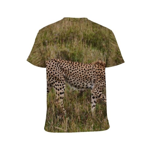 yanfind Adult Full Print T-shirts (men And Women) Grass Grassland Cat Outdoors Wild Safari Wildlife Cheetah Endangered Species Savanna Side