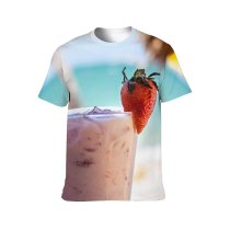 yanfind Adult Full Print T-shirts (men And Women) Appetizing Bar Beach Berry Blend Blurred Coast Cocktail Cool Cream Cup Daytime