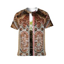 yanfind Adult Full Print T-shirts (men And Women) Art Architecture Travel Door Castle Design Decoration Religion Gold Traditional Arch