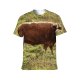 yanfind Adult Full Print T-shirts (men And Women) Field Agriculture Farm Grass Grassland Milk Bull Cow Rural Calf Farmland Pasture