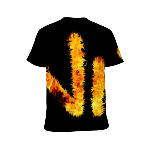 yanfind Adult Full Print Tshirts (men And Women) Fire Letter Flame Alphabet Fuel Isolated Blaze Tongue Font Magic Blazing Fiery