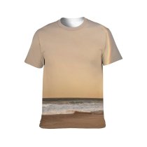 yanfind Adult Full Print T-shirts (men And Women) Beach Cloudless Coast Coastline Colorful Country Embankment Foam Journey Leisure Marine Ocean