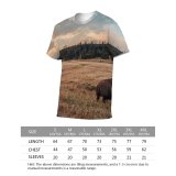 yanfind Adult Full Print T-shirts (men And Women) Bovine Breathtaking Cloudy Coniferous Countryside Creature Eat Fauna Field Flora Forest