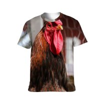 yanfind Adult Full Print T-shirts (men And Women) Bird Farm Chicken Beak Portrait Hen Outdoors Rural Feather Poultry Avian Crest