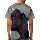 yanfind Adult Full Print T-shirts (men And Women) Field Countryside Agriculture Farm Grass Grassland Outdoors Bull Cow Wildlife Calf Cattle