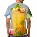 yanfind Adult Full Print T-shirts (men And Women) Summer Cocktail Glass Leaf Lemon Health Fruit Homemade Delicious Tropical Lime