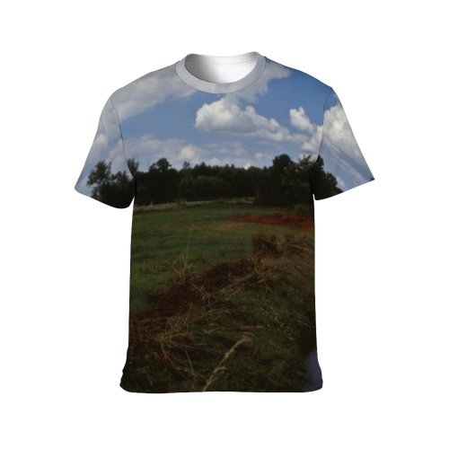 yanfind Adult Full Print T-shirts (men And Women) Landscape Trees Woods Forest River Sky Clouds