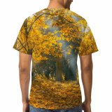 yanfind Adult Full Print T-shirts (men And Women) Autumn Leaves Branch Colorful Countryside Daylight Fall Forest Golden Ground Growth Landscape