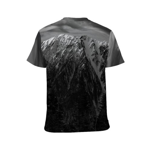 yanfind Adult Full Print T-shirts (men And Women) Breathtaking Bw Cliff Cloud Cool Evergreen Formation Freedom Frozen Geology Height