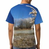yanfind Adult Full Print T-shirts (men And Women) Landscape Trees Woods Snow Winter Straw Frozen
