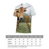 yanfind Adult Full Print T-shirts (men And Women) Milk Bull Wildlife Farmland Cattle Beef