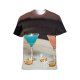 yanfind Adult Full Print T-shirts (men And Women) Sand Relaxation Summer Cocktail Glass Travel Reflection Outdoors Tropical Still Vodka