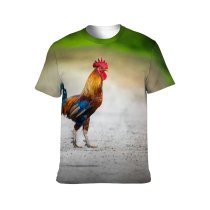 yanfind Adult Full Print T-shirts (men And Women) Beak Bird Blurred Cockerel Colorful Comb Country Countryside Daytime Ecology Farm Feather