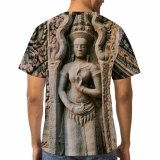 yanfind Adult Full Print T-shirts (men And Women) Art Travel Door Castle Church Gate Sculpture Decoration Religion Traditional Carve