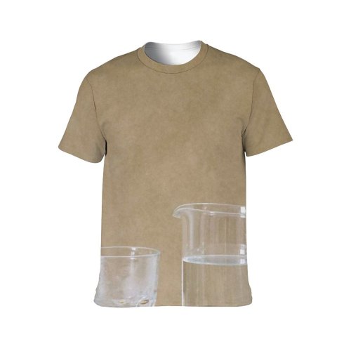 yanfind Adult Full Print T-shirts (men And Women) Cup Vintage Rustic Clean Retro Recycling Still Empty Tableware Container Simplicity