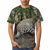 yanfind Adult Full Print T-shirts (men And Women) Grass Big Fur Cat Outdoors Wild Leopard Safari Wildlife Danger Savanna