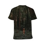 yanfind Adult Full Print T-shirts (men And Women) Wood Light Road Dawn Landscape Fog Mist Park Leaf Tree Fall
