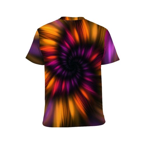 yanfind Adult Full Print T-shirts (men And Women) Abstract Spiral Round Light