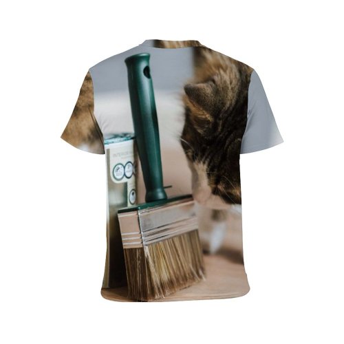 yanfind Adult Full Print T-shirts (men And Women) Apartment Art Attentive Brush Careful Casual Cat Colorful Concentrate Confident Contemporary