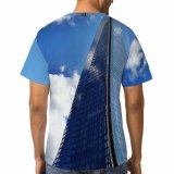 yanfind Adult Full Print T-shirts (men And Women) Architecture Building Clouds Design Futuristic Glass Items High Shot Perspective Reflections
