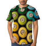 yanfind Adult Full Print T-shirts (men And Women) Fashion Art Texture Abstract Design Round Fabric Metallic Rainbow Cool Sewing