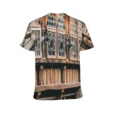 yanfind Adult Full Print T-shirts (men And Women) Ancient Architecture Attract Authentic Brittany Building Cloudy Cobblestone Dinan District Dwell