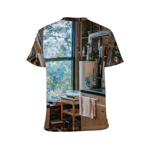 yanfind Adult Full Print T-shirts (men And Women) Architecture Cabinet Chair Family Furniture Home Interior Design Kitchen Oven Room Seat