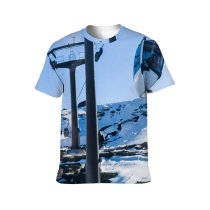yanfind Adult Full Print T-shirts (men And Women) Cable Car Freezing Frost Frozen Landscape Peak Outdoors Recreation Resort