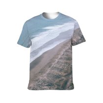 yanfind Adult Full Print T-shirts (men And Women) Aqua Beach Coast Coastline Daytime Endless Flow Fluid Foamy From Above Geology
