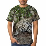 yanfind Adult Full Print T-shirts (men And Women) Grass Big Cat Outdoors Wild Leopard Safari Wildlife Danger Serengeti Savanna