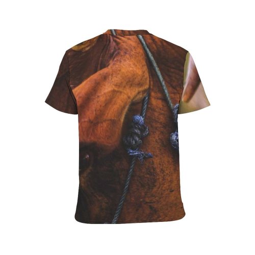 yanfind Adult Full Print T-shirts (men And Women) Countryside Agriculture Grass Tree Portrait Outdoors Bull Rural Wildlife Horn Cattle Cavalry