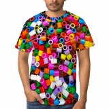 yanfind Adult Full Print T-shirts (men And Women) Art Texture Abstract Design Creativity Decoration Rainbow Coloring Motley